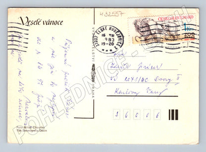 Pohlednice Vánoční motiv s pečením 1983 (M32557)