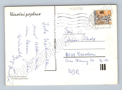 Pohlednice Vánoční zvonek Veselé Vánoce 1981 (M32561)