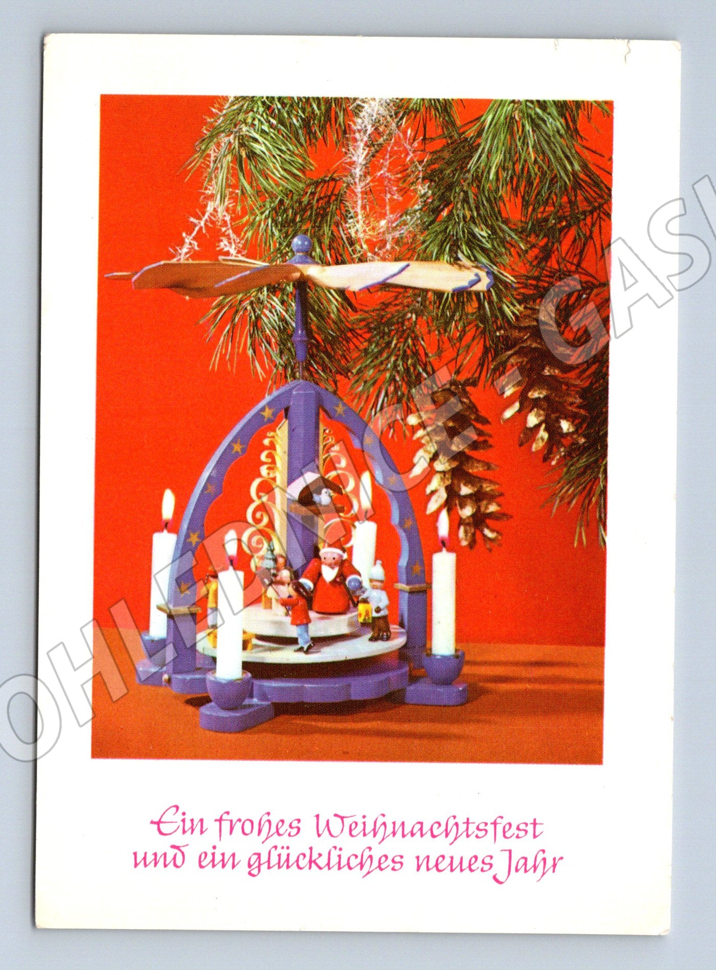 Pohlednice Německo Vánoční pyramida a přání 1979 (M32562)