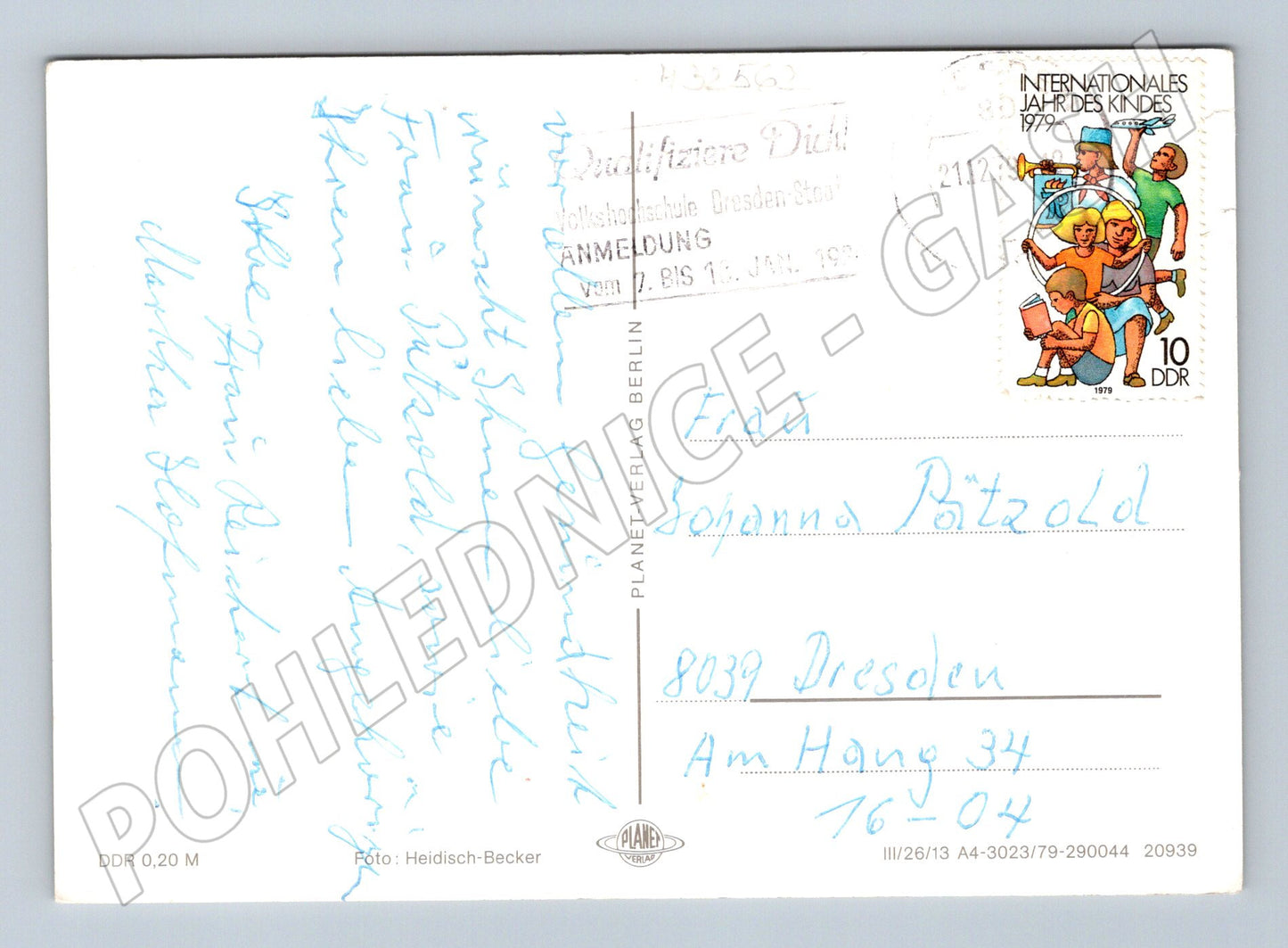 Pohlednice Německo Vánoční pyramida a přání 1979 (M32562)