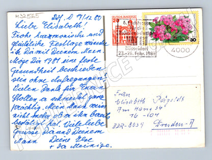 Pohlednice Německo Vánoční strom sníh 1981 (M32565)