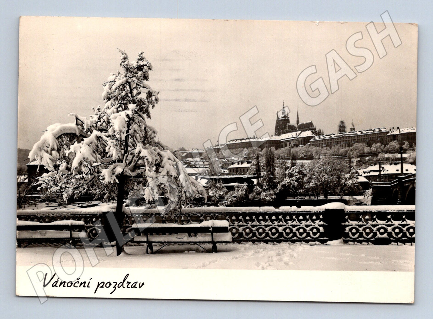 Pohlednice Praha Hrad Vánoční pozdrav 1958 (M32575)