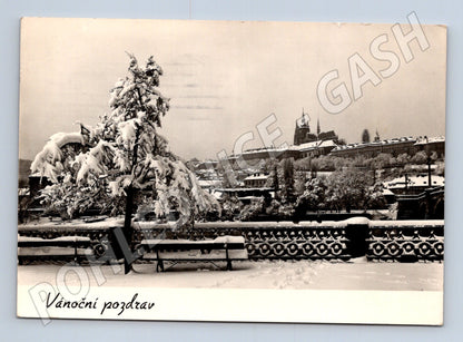 Pohlednice Praha Hrad Vánoční pozdrav 1958 (M32575)