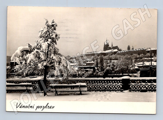 Pohlednice Praha Hrad Vánoční pozdrav 1958 (M32575)