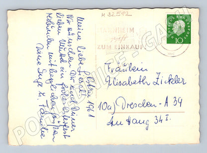 Pohlednice Německo Velikonoce zajíček auto 1961 (M32582)
