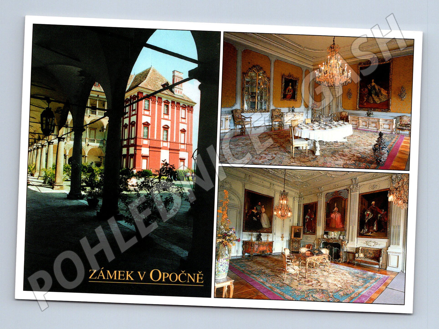 Pohlednice zámek Opočno interiér exteriér (M3260)