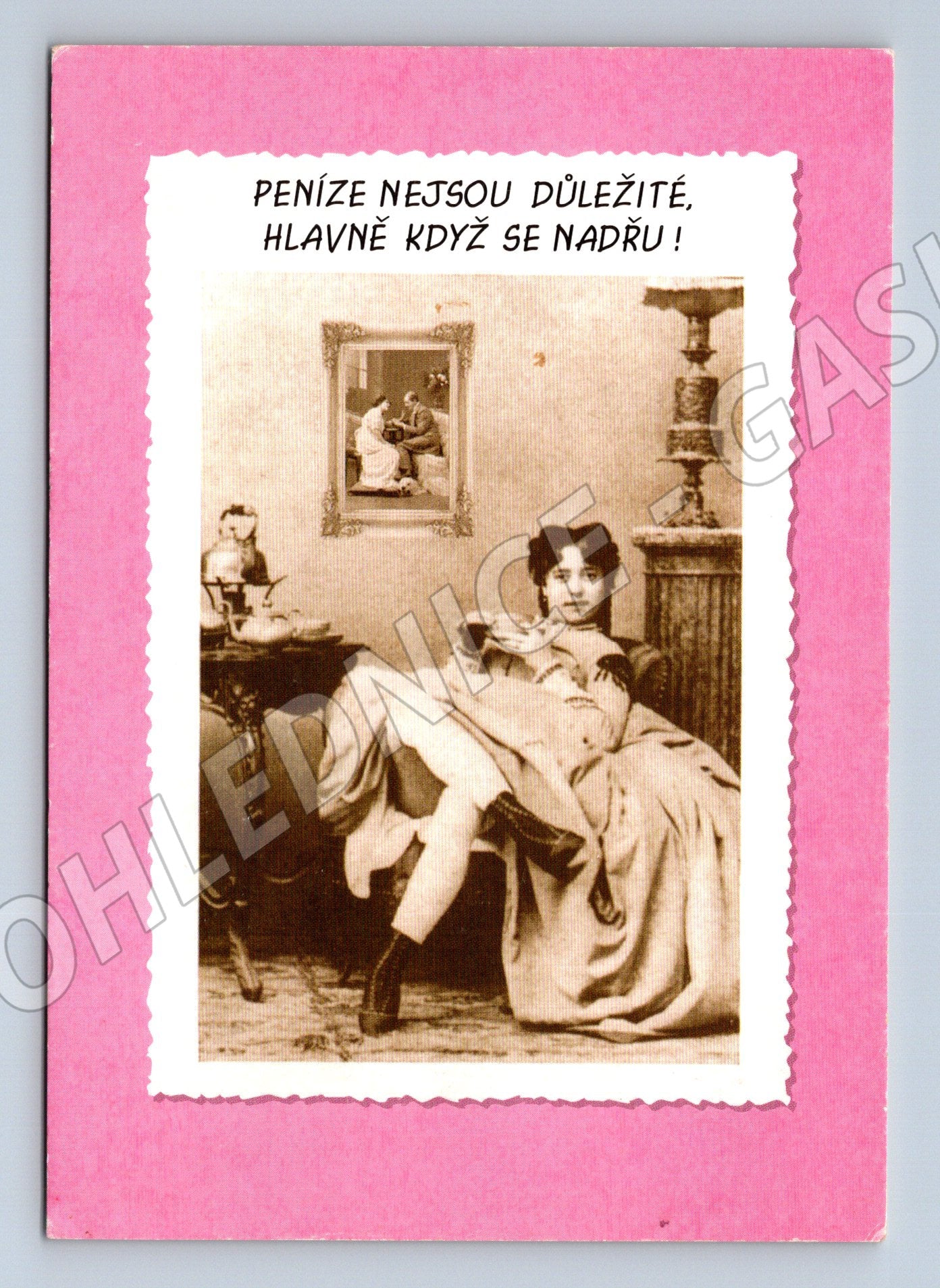 Humorný motiv žena s textem "Peníze nejsou důležité" (M32606)