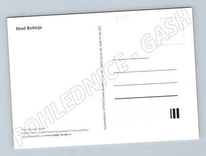 Pohlednice hrad Roštejn letecký pohled (M3261)