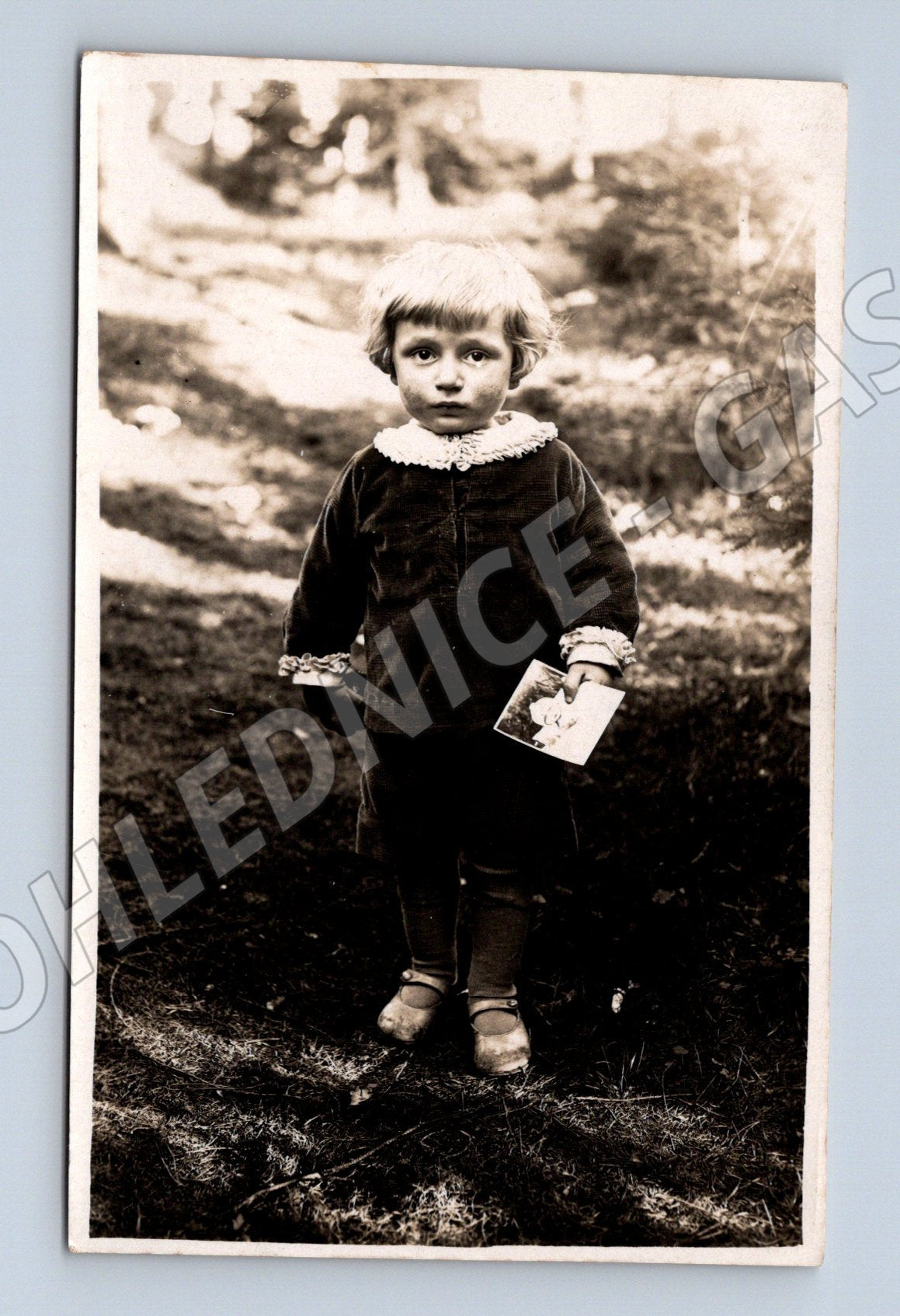 Pohlednice Dítě drží fotografii (M32629)