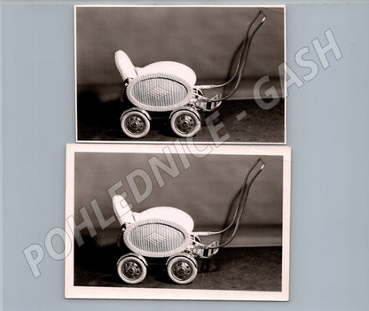 Stará fotografie Malacky dětské kočárky (M32657)