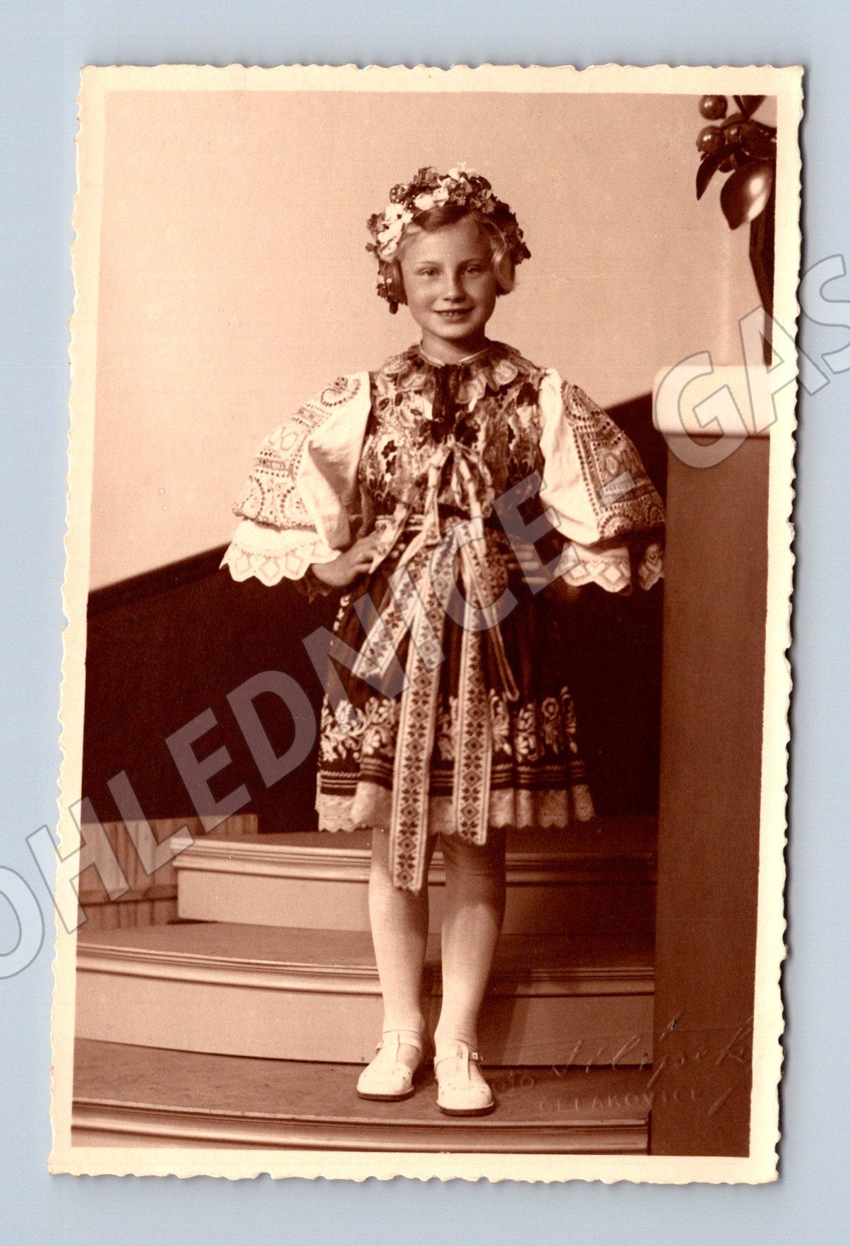 Pohlednice dívka v kroji folklór (M32666)