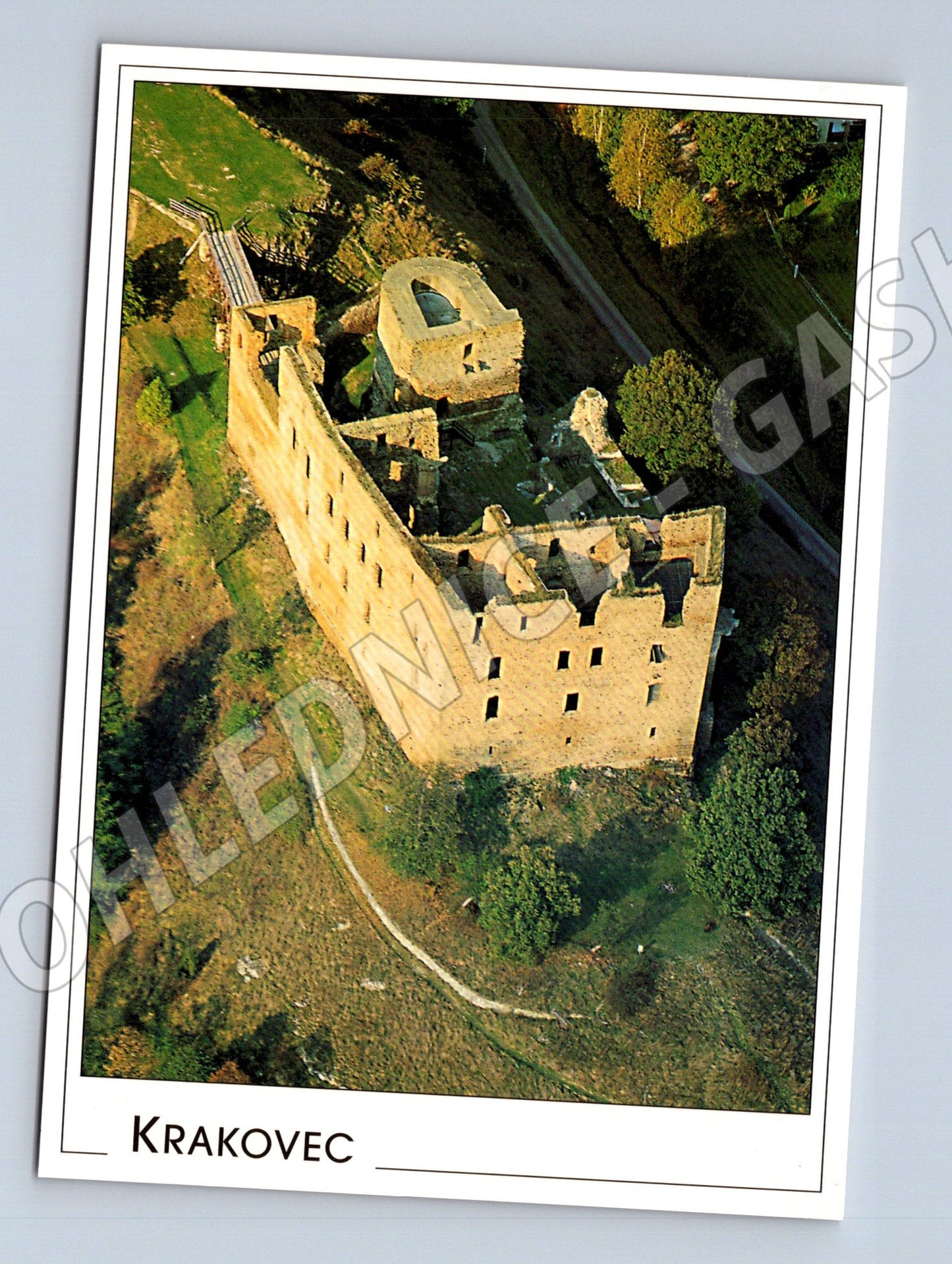 Pohlednice hrad Krakovec letecký pohled (M3268)