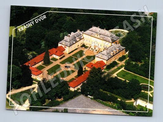 Pohlednice zámek Krásný Dvůr letecký pohled (M3269)