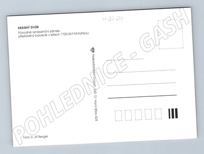 Pohlednice zámek Krásný Dvůr letecký pohled (M3269)