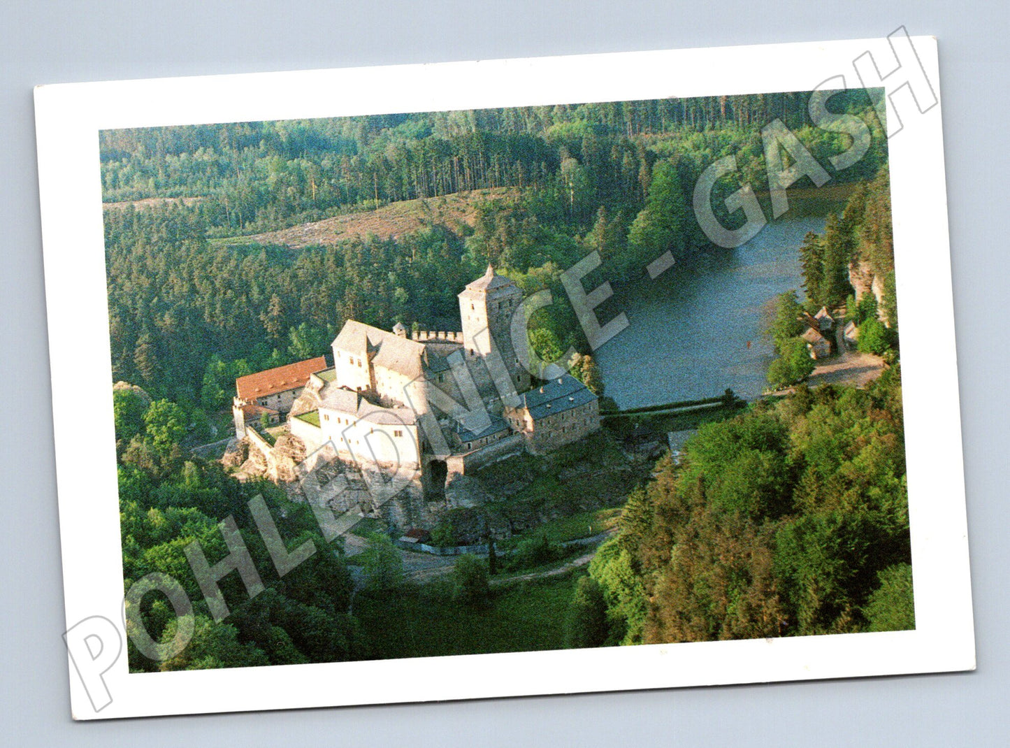 Pohlednice hrad Kost letecký pohled (M3270)