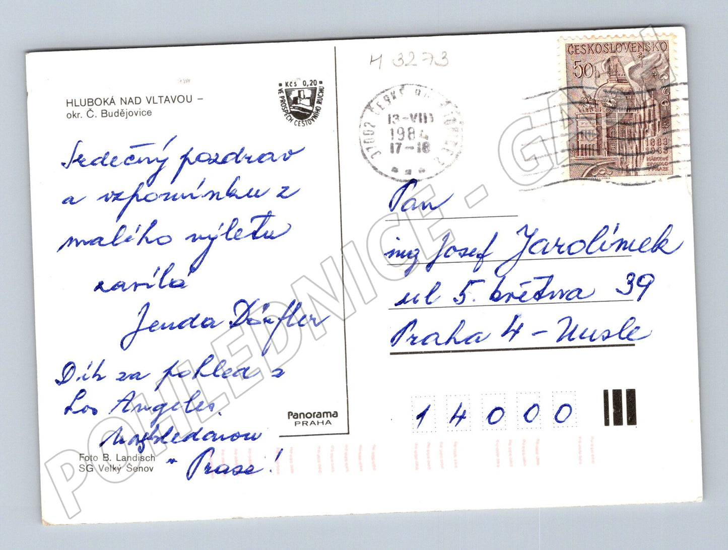 Pohlednice Hluboká zámek 1981 (M3273)