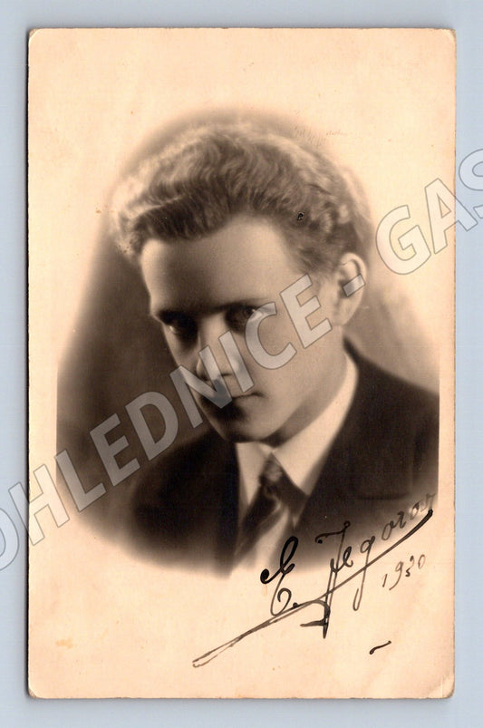 Stará fotografie Praha Žižkov mladý muž 1930 (M32734)