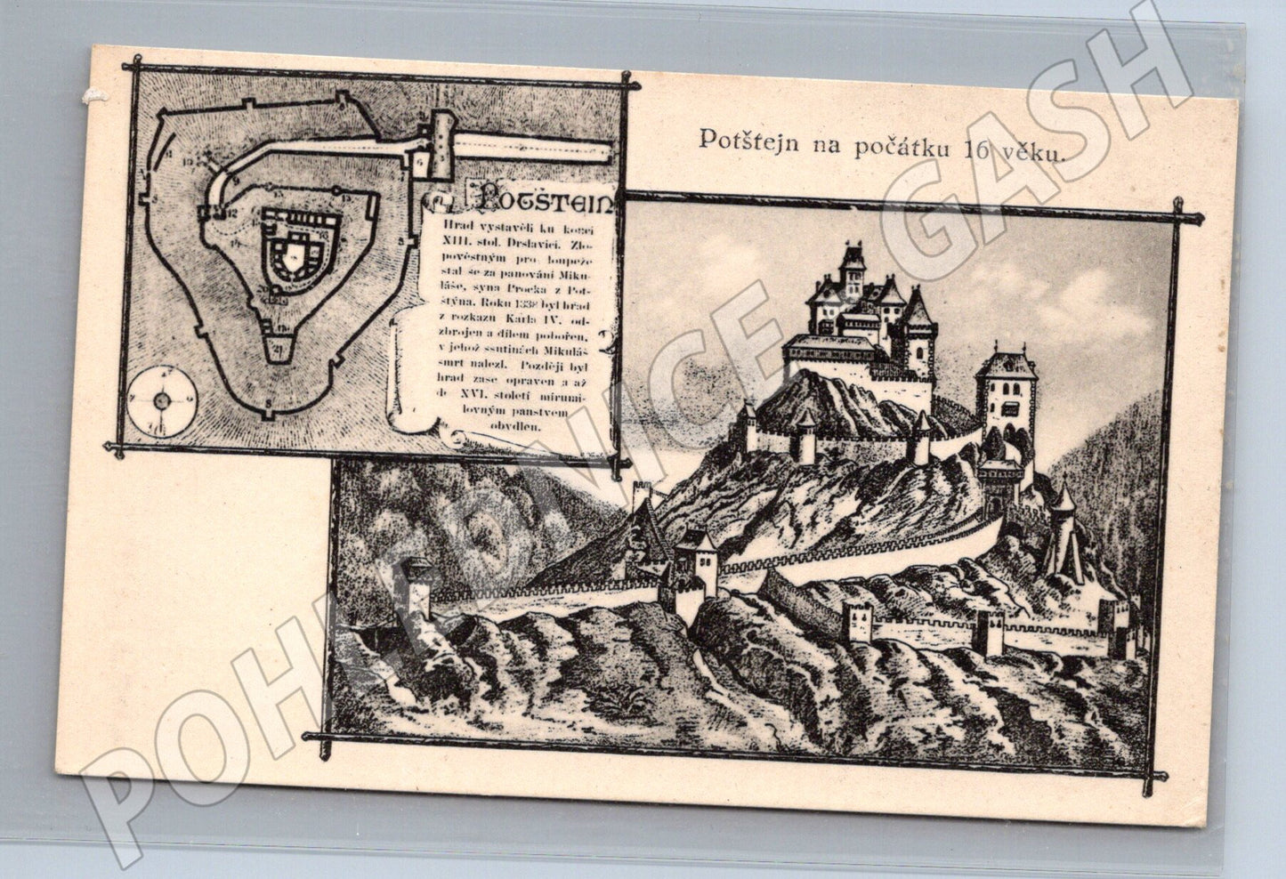 Pohlednice hrad Potštejn 16 století (M3274)