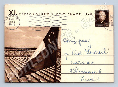 Pohlednice Praha Všesokolský slet 1948 (M32746)