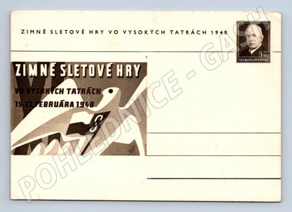 Pohlednice Slovensko Zimné sletové hry Vysoké Tatry 1948 (M32748)