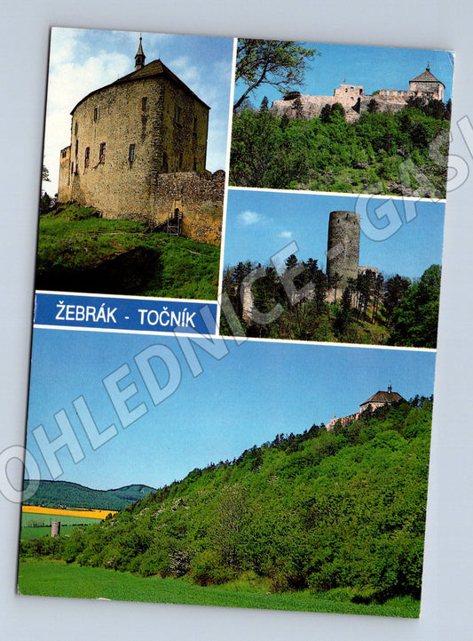 Pohlednice hrady Žebrák a Točník koláž (M3277)