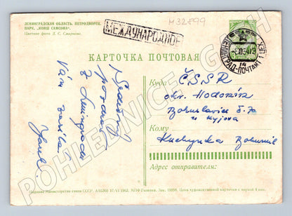 Pohlednice Rusko Peterhof park s fontánami 1961 (M32899)