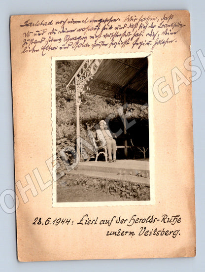 Pohlednice Ústí n.L. Veitsberg dívka Liesl 1944 (M32902)