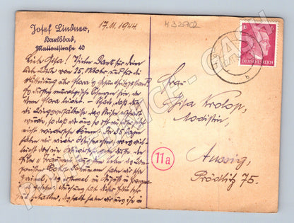 Pohlednice Ústí n.L. Veitsberg dívka Liesl 1944 (M32902)