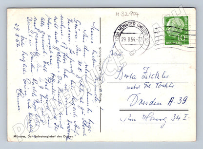 Pohlednice Německo Münster Salvatorgiebel Dom 1954 (M32904)