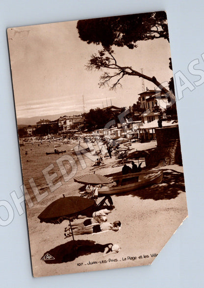 Pohlednice Francie Juan-les-Pins pláž s vilami (M32910)