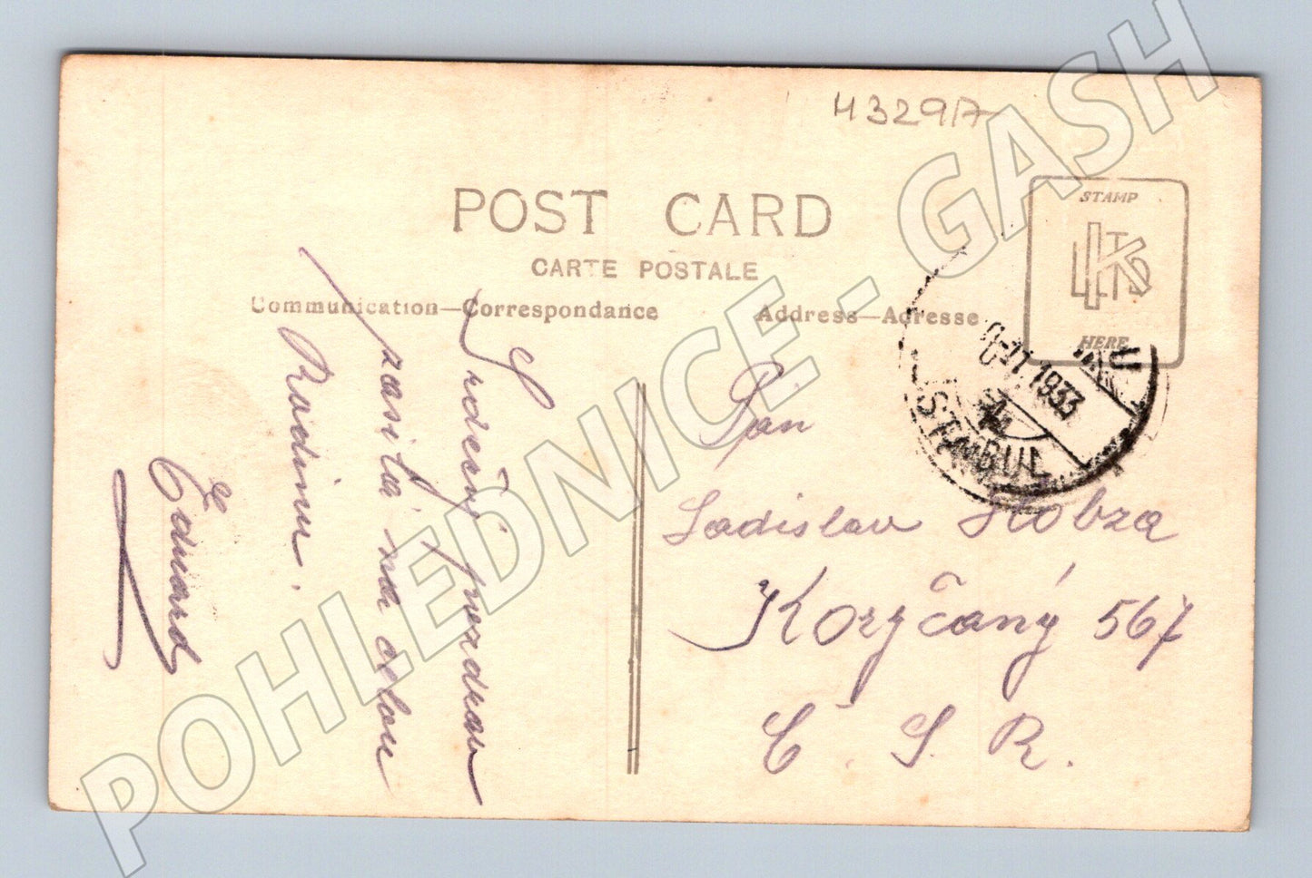 Pohlednice Turecko Istanbul Modrá mešita 1933 (M32917)