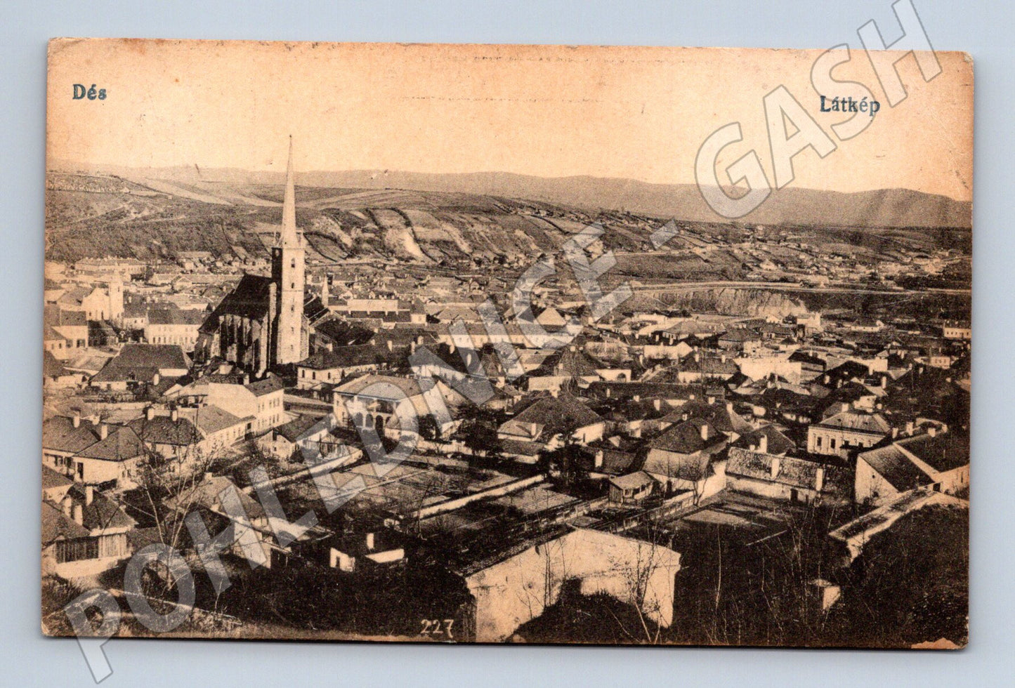 Pohlednice Rumunsko Dés celkový pohled 1922 (M32919)