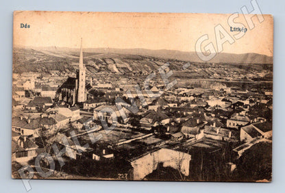 Pohlednice Rumunsko Dés celkový pohled 1922 (M32919)