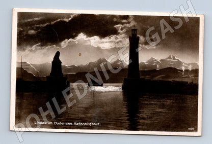 Pohlednice Německo Lindau Bodensee přístav 1942 (M32921)