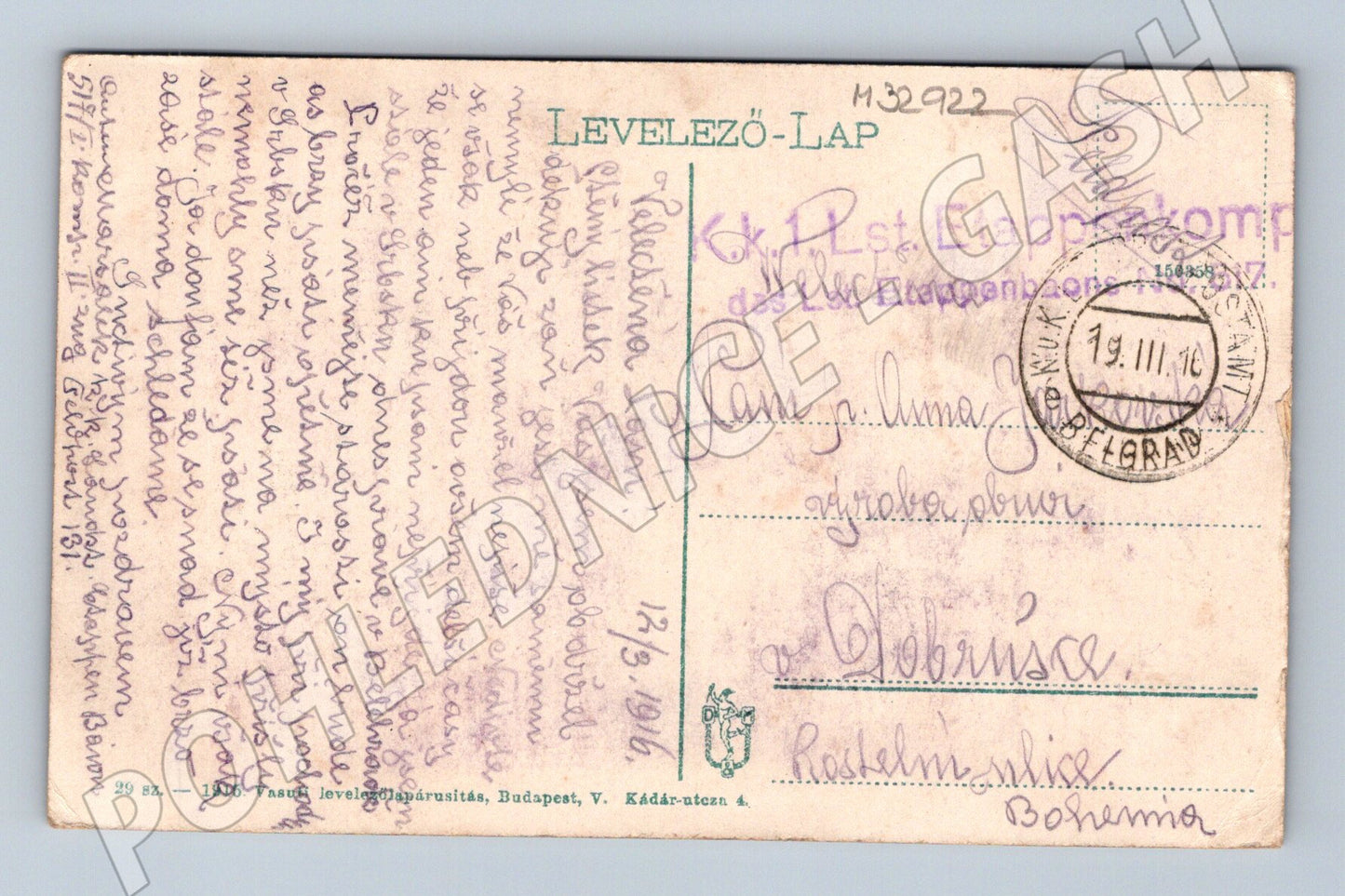 Pohlednice Srbsko Belgrad Mihály-utca 1916 (M32922)