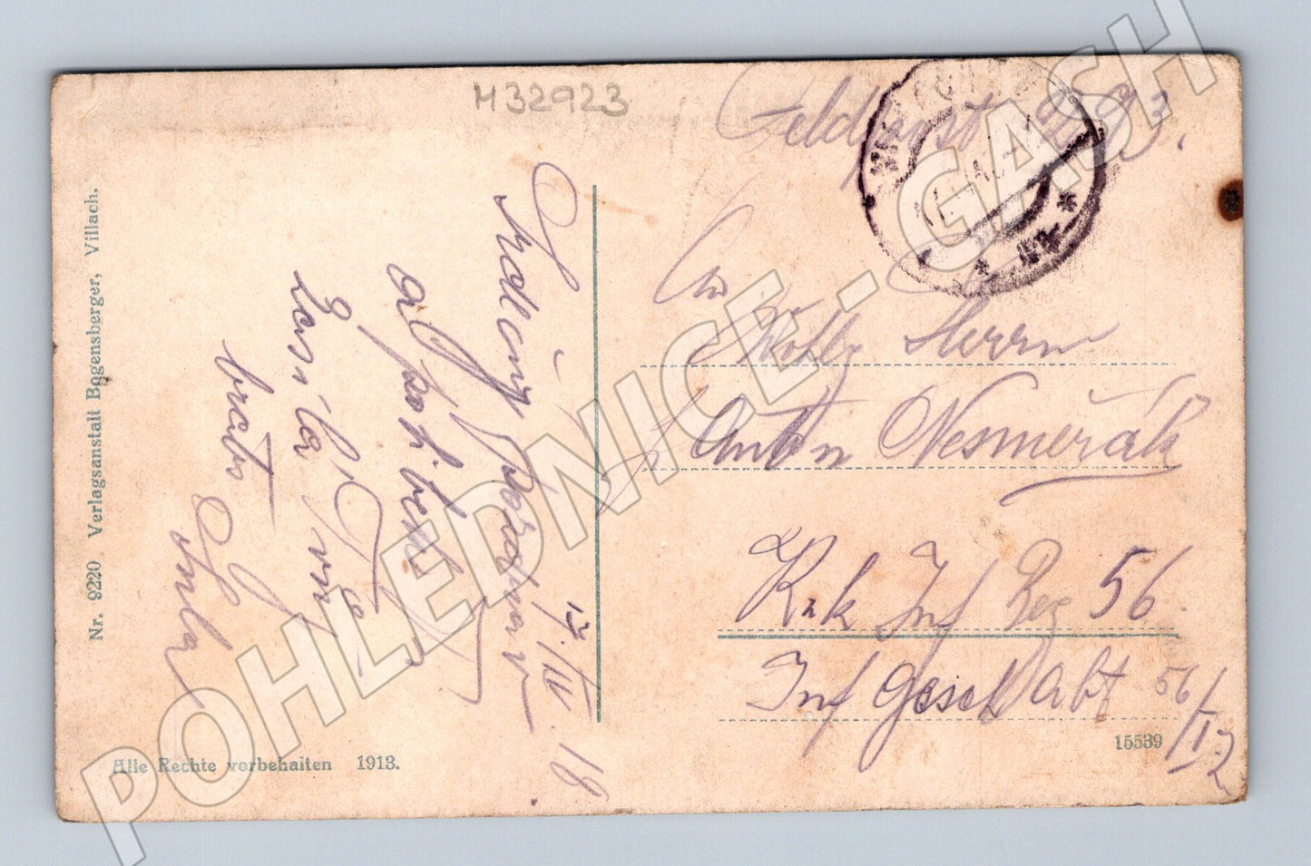 Pohlednice Rakousko Villach Parkhotel 1913 feldpost 293 (M32923)