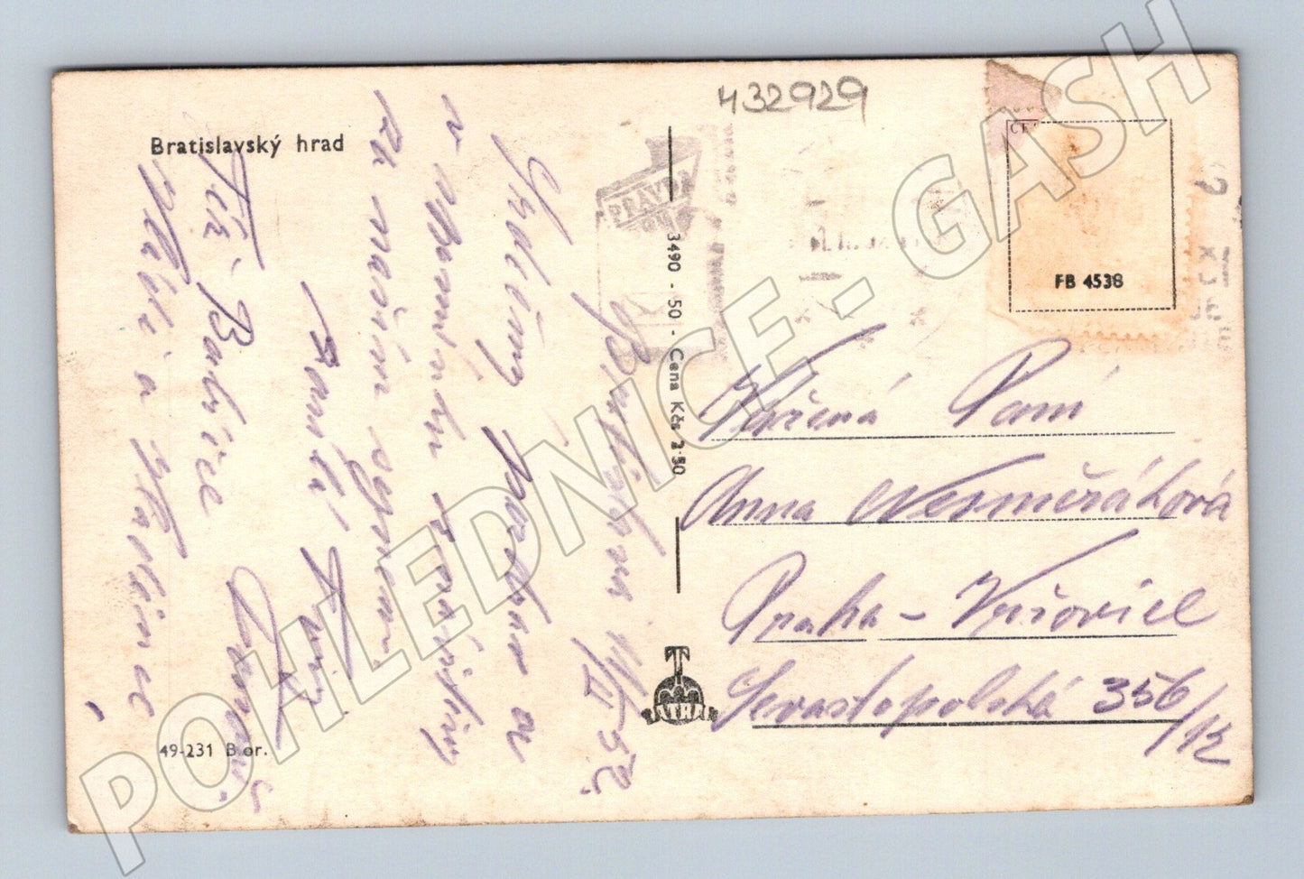 Pohlednice Slovensko Bratislava hrad a lodě (M32929)