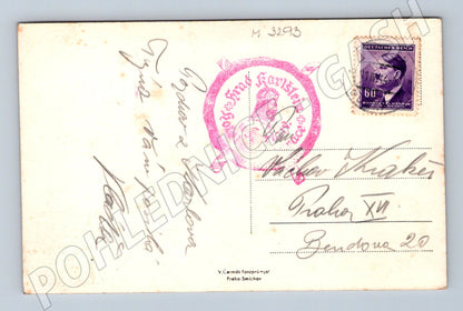 Pohlednice Karlštejn razítko známka (M3293)