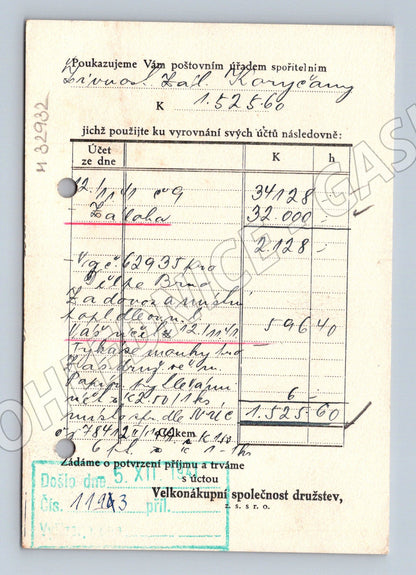 Pohlednice Praha II Velkonákupní spol. družstev 1941 (M32932)