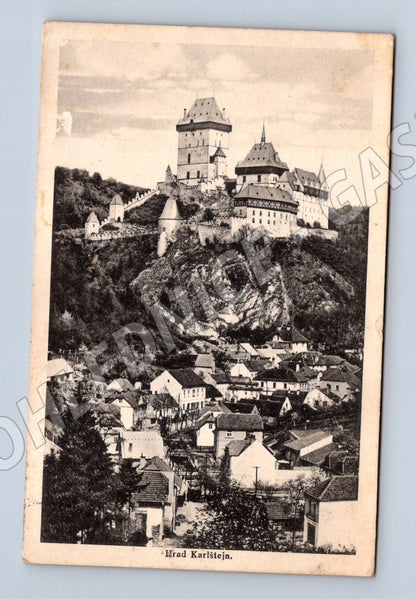 Pohlednice Karlštejn 30 léta originál (M3294)