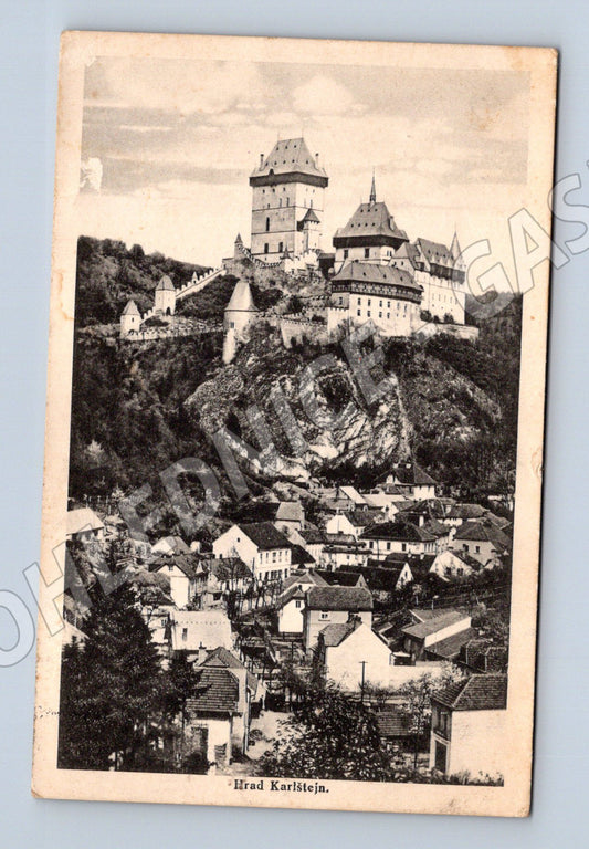 Pohlednice Karlštejn 30 léta originál (M3294)