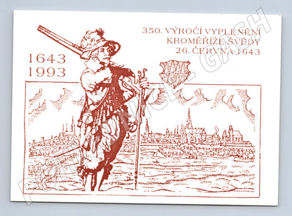 Pohlednice Kroměříž 350. výročí vyplenění Švédy 1993 (M32940)