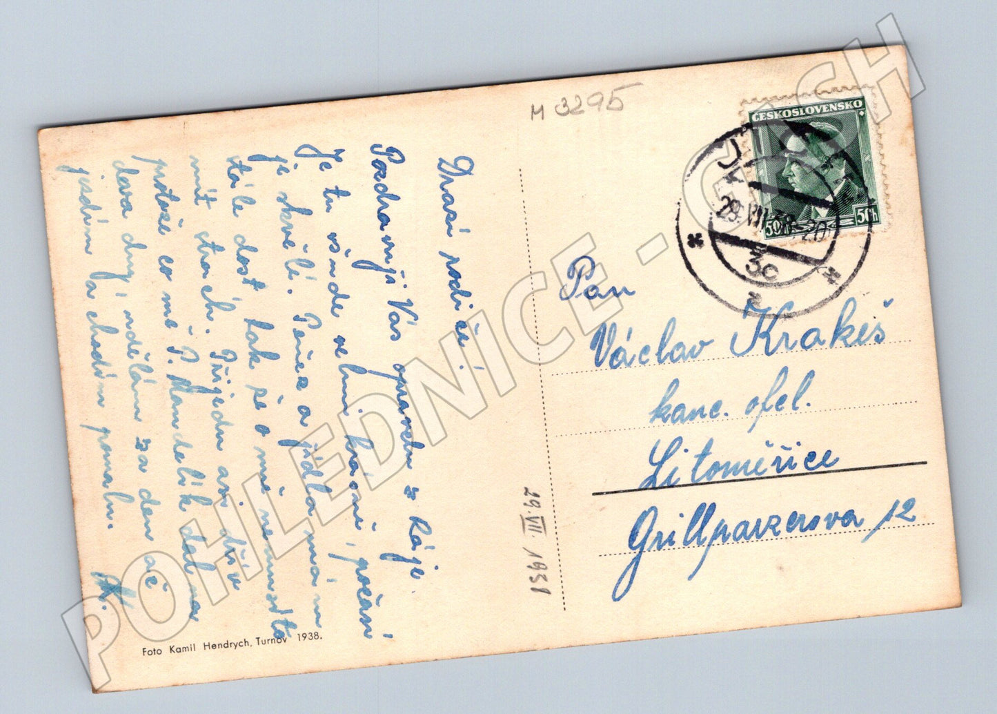 Pohlednice Hrubá Skála Český ráj 1938 (M3295)