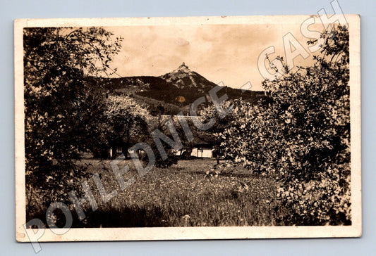Pohlednice Ještěd s hotelem a vysílačem 1950 (M32950)