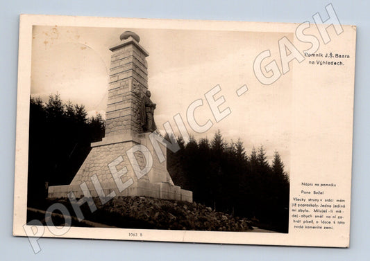 Pohlednice Vůhledy pomník J.Š. Baara 1935 (M32952)