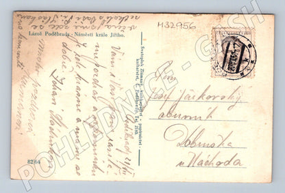 Pohlednice Poděbrady Náměstí krále Jiřího 1937 (M32956)