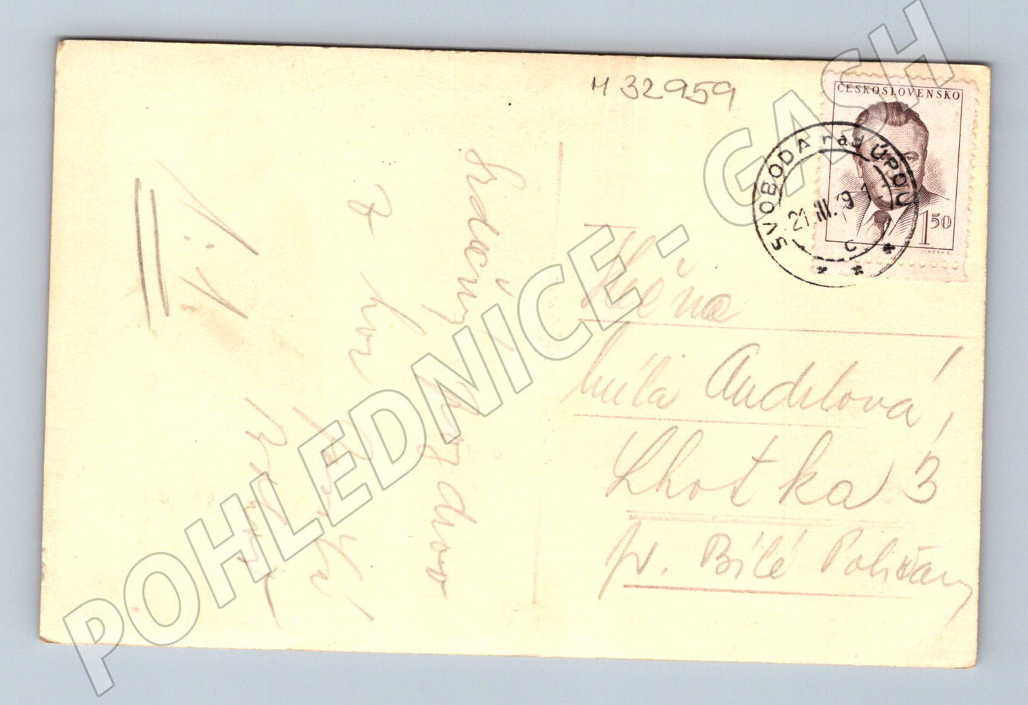 Pohlednice Krkonoše Sněžka lyžaři 1931 (M32959)