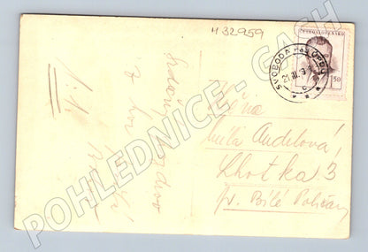 Pohlednice Krkonoše Sněžka lyžaři 1931 (M32959)