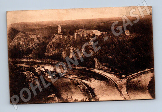 Pohlednice Zvíkov hrad Vltava cca 1920 (M32971)