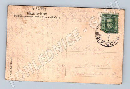 Pohlednice Zvíkov hrad Vltava cca 1920 (M32971)
